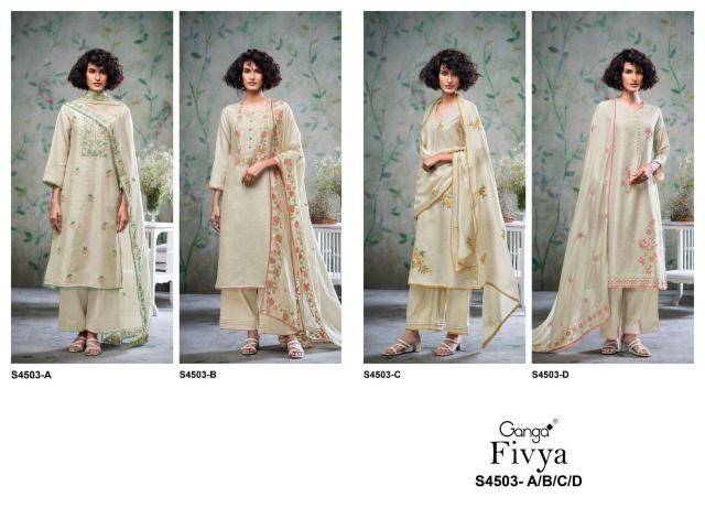 Ganga fivya 4503 dress material wholesalers for boutiques